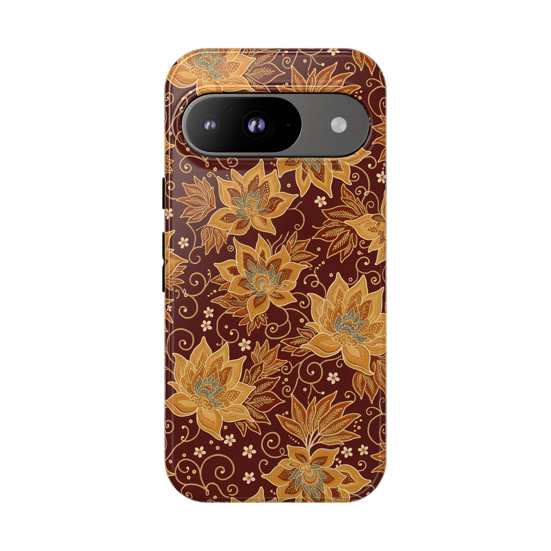 Traditional Batik Pattern Tough Phone Cases Personalizable - Flower Design 1
