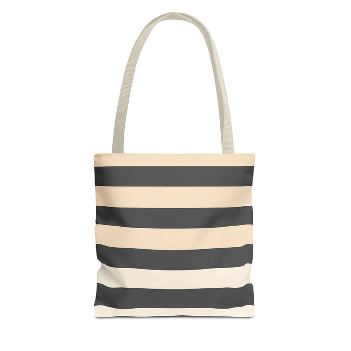 Brown Stripe Horizontal Print Tote Bag