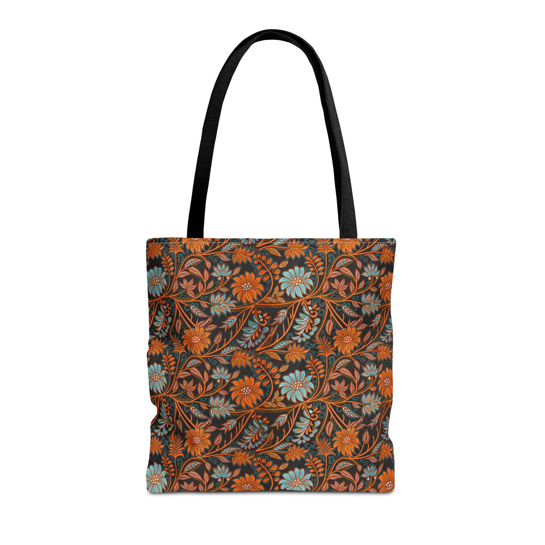 Modern Batik Print Tote Bag -  Orange Teal 2