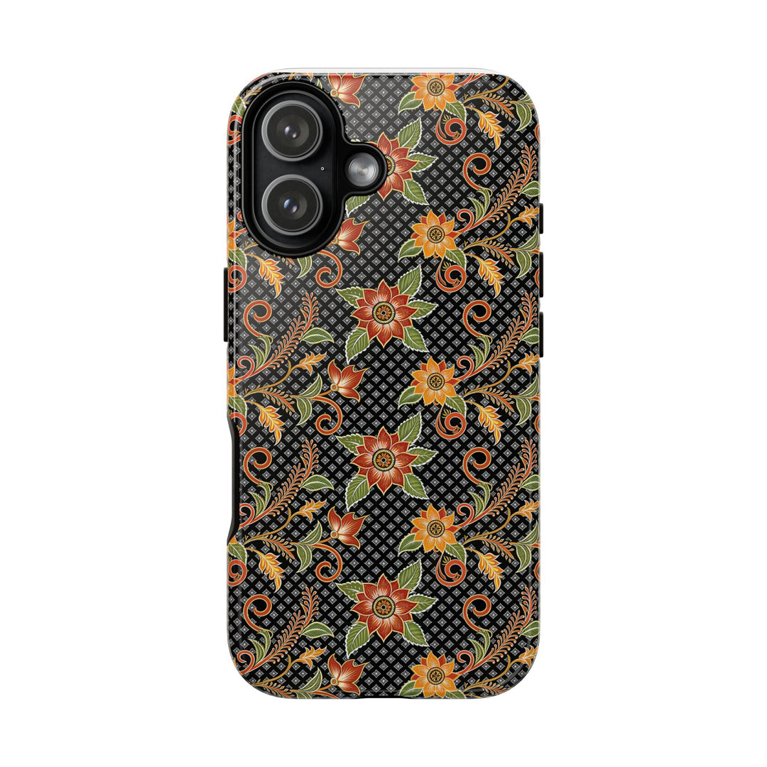 Modern Batik Pattern Tough Phone Cases Personalizable - Flower 3