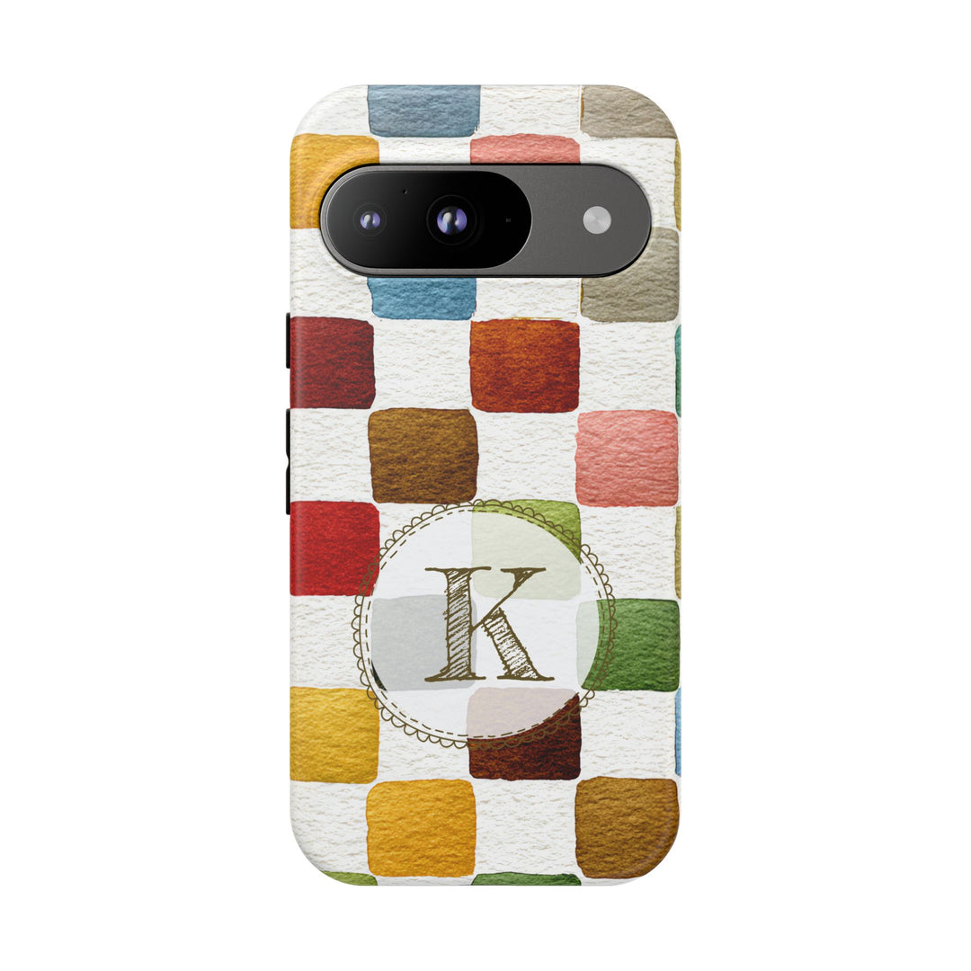 Personalized Tough Phone Case Multicolor Checkered Pattern