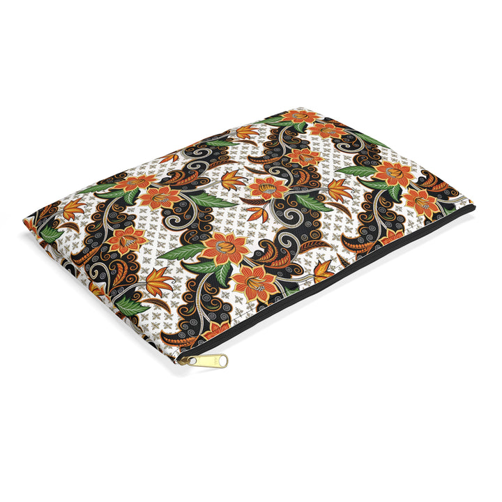 Batik Print Makeup And Accessory Pouch - Batik Flower 2