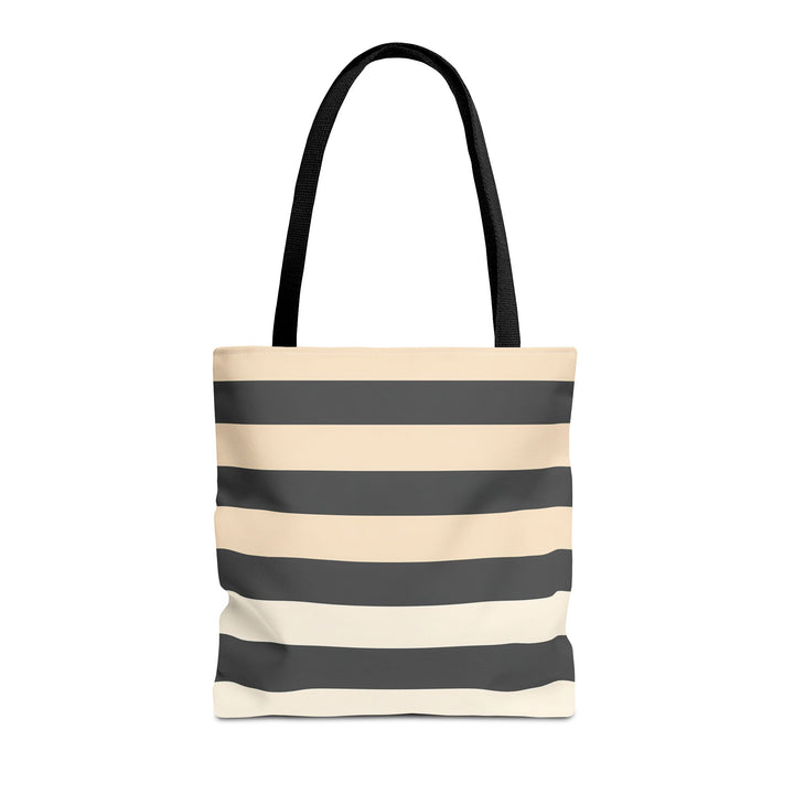 Brown Stripe Horizontal Print Tote Bag