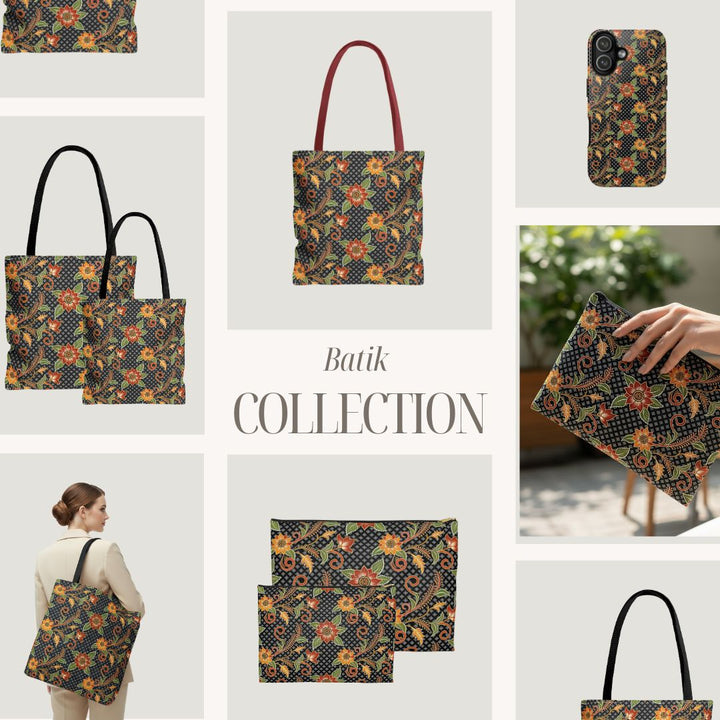 Batik Print Tote Bag -  Batik Flower 3