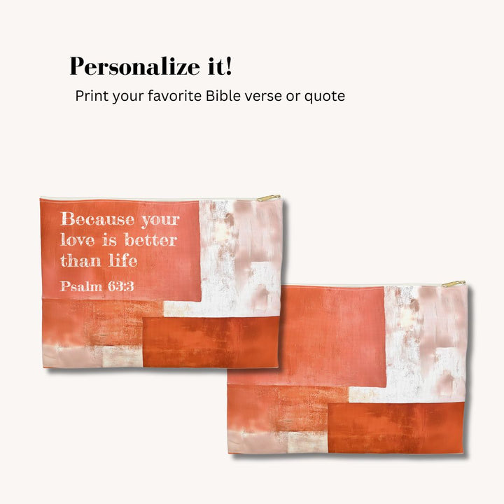 Abstract Print Makeup And Accessory Pouch -  Abstract Orange