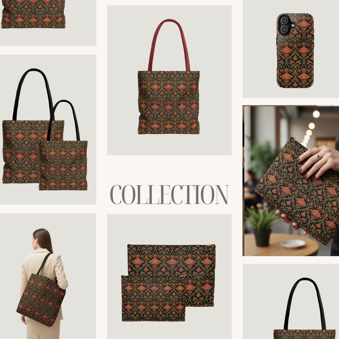 Batik Print Tote Bag -   Traditional Pattern 12