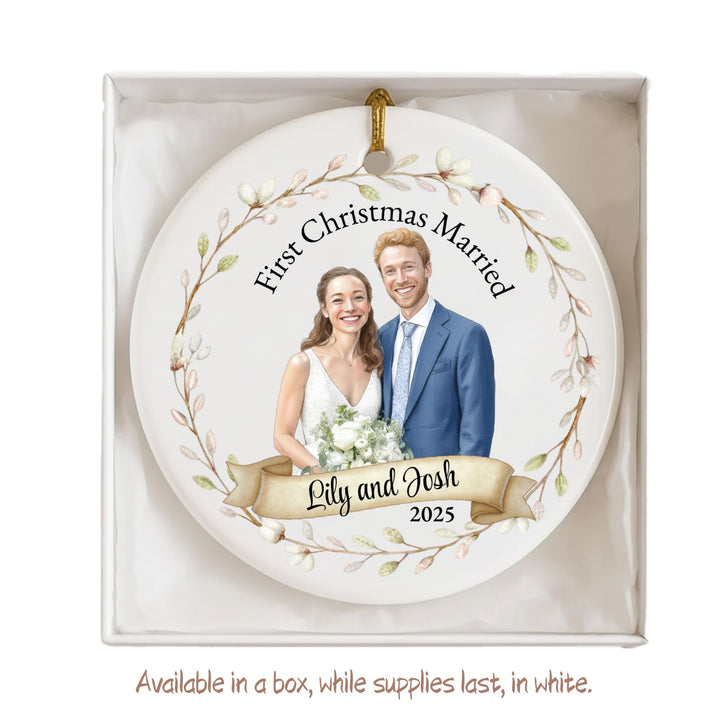 Personalized Photo Christmas Ornament: Wedding Picure Ornament 2
