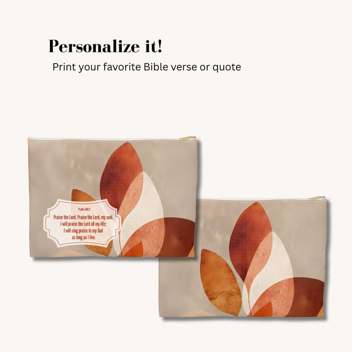 Abstract Print Makeup And Accessory Pouch -  Warm Tones 2