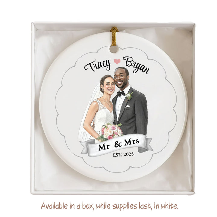 Personalized Photo Christmas Ornament: Wedding Picure Ornament