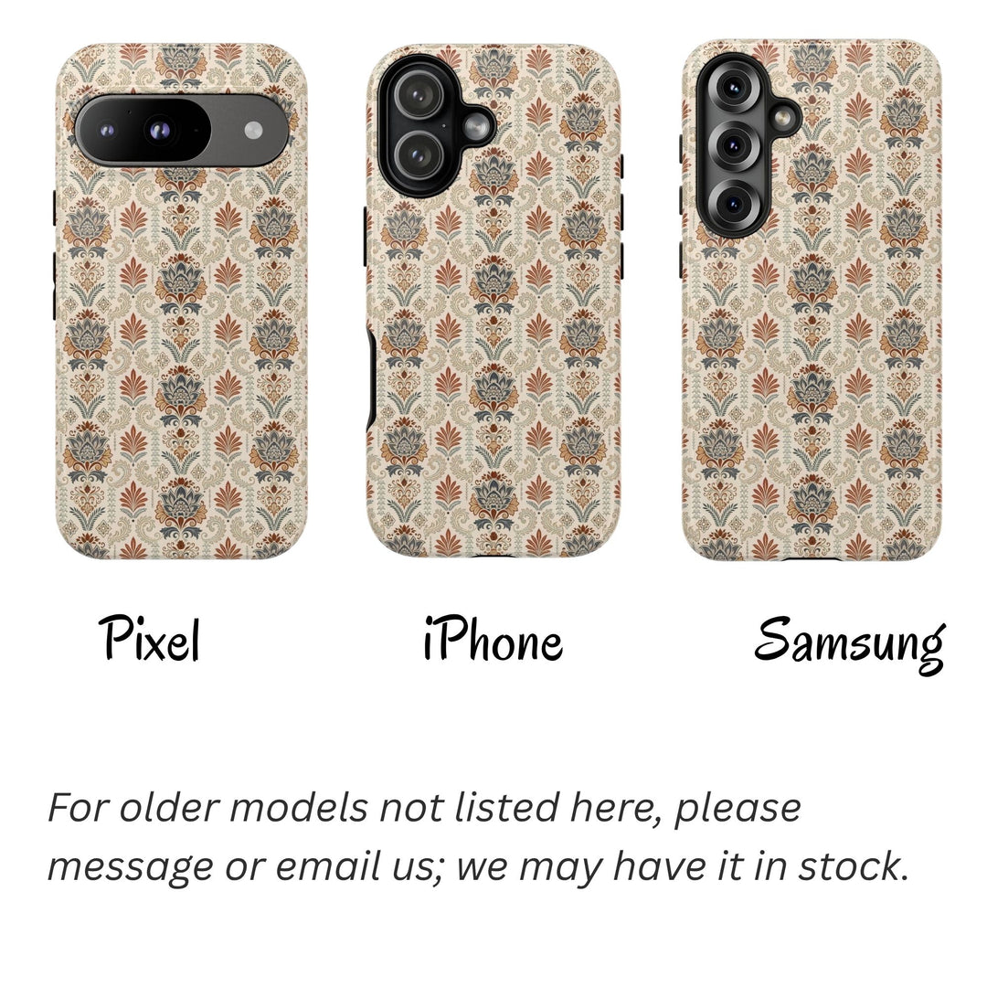 Modern Batik Pattern Tough Phone Cases Personalizable - Toile 2