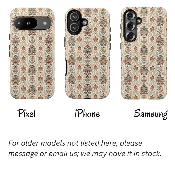 Modern Batik Pattern Tough Phone Cases Personalizable - Toile 2