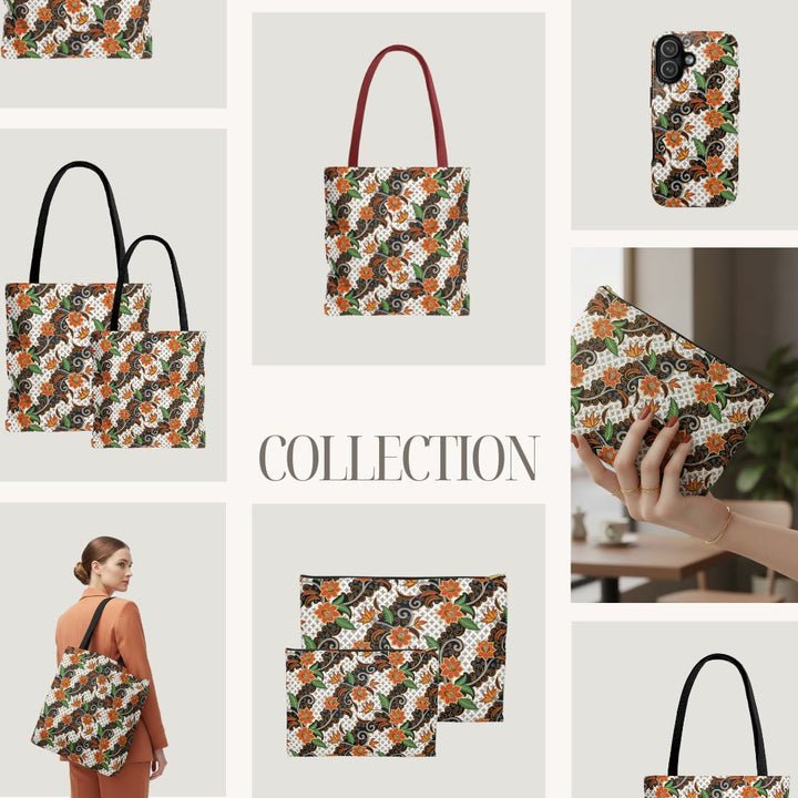 Batik Print Tote Bag -  Batik Flower 2