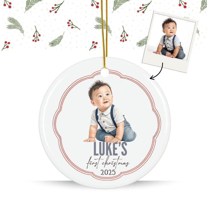 Personalized Photo Christmas Ornament: First Baby Ornament