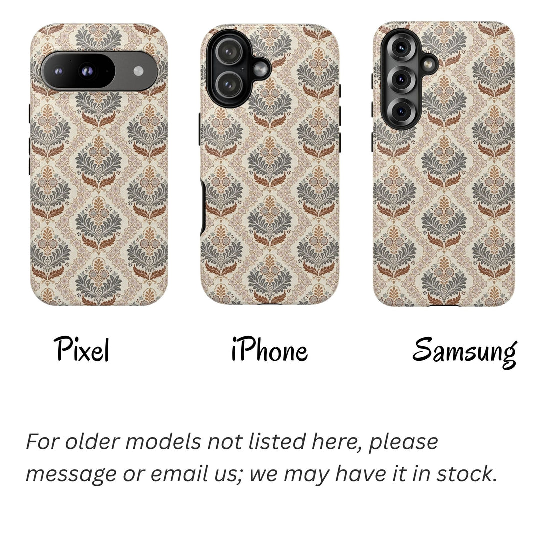 Modern Batik Pattern Tough Phone Cases Personalizable - Toile 1