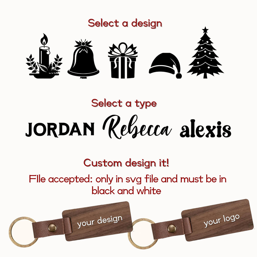 Personalized Wooden Keychain - Dark Brown