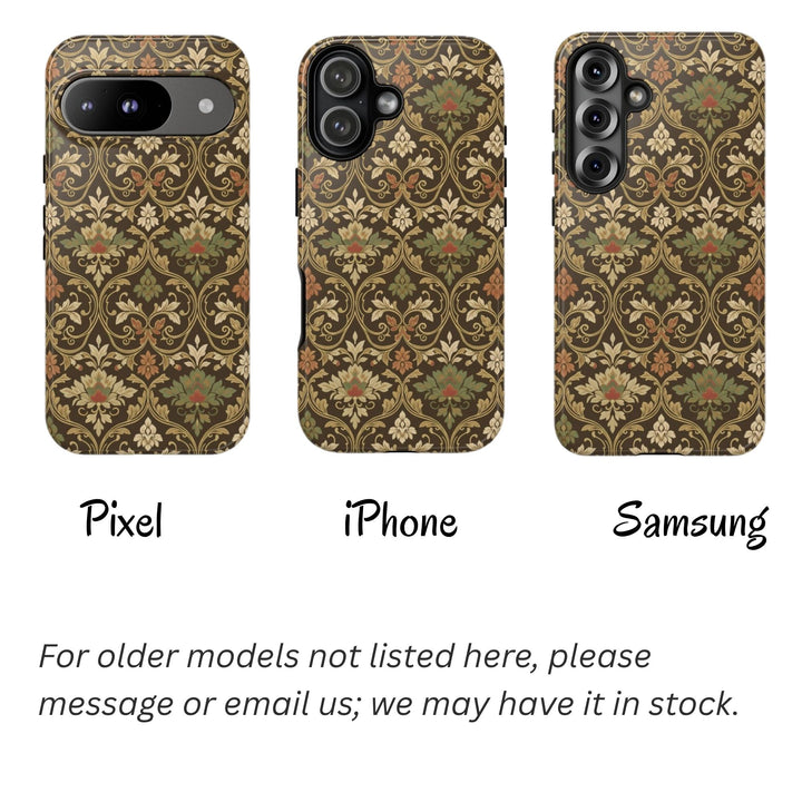 Traditional Batik Pattern Tough Phone Cases Personalizable - Elegant Floral