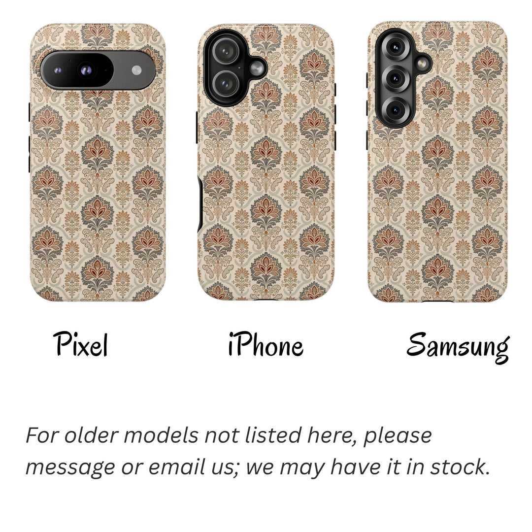 Modern Batik Pattern Tough Phone Cases Personalizable - Toile 11
