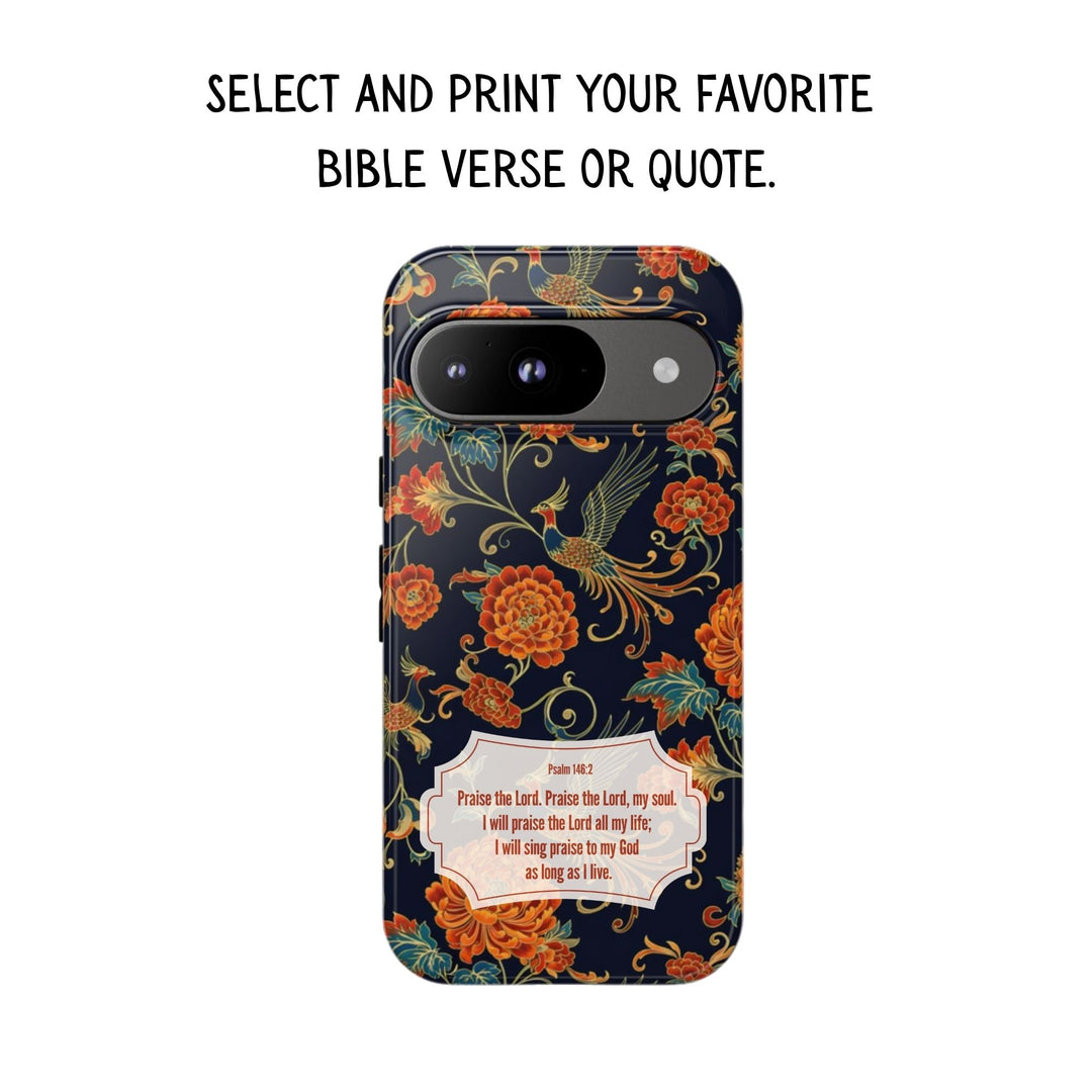 Traditional Batik Pattern Tough Phone Cases Personalizable - Traditional Peacock Batik Pattern