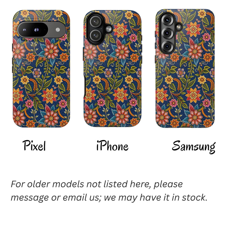 Modern Batik Pattern Tough Phone Cases Personalizable - Flower 6