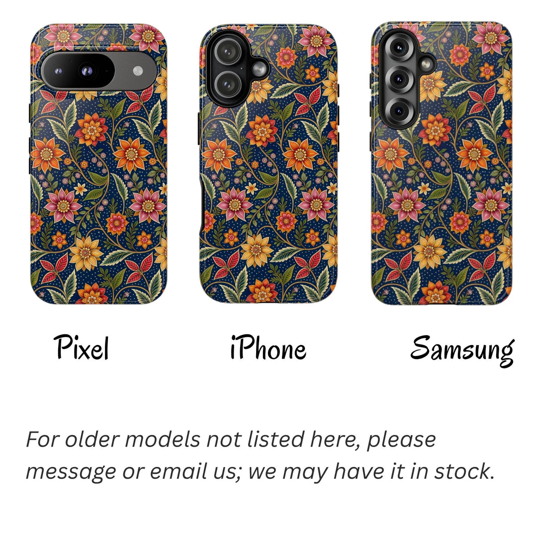 Modern Batik Pattern Tough Phone Cases Personalizable - Flower 7