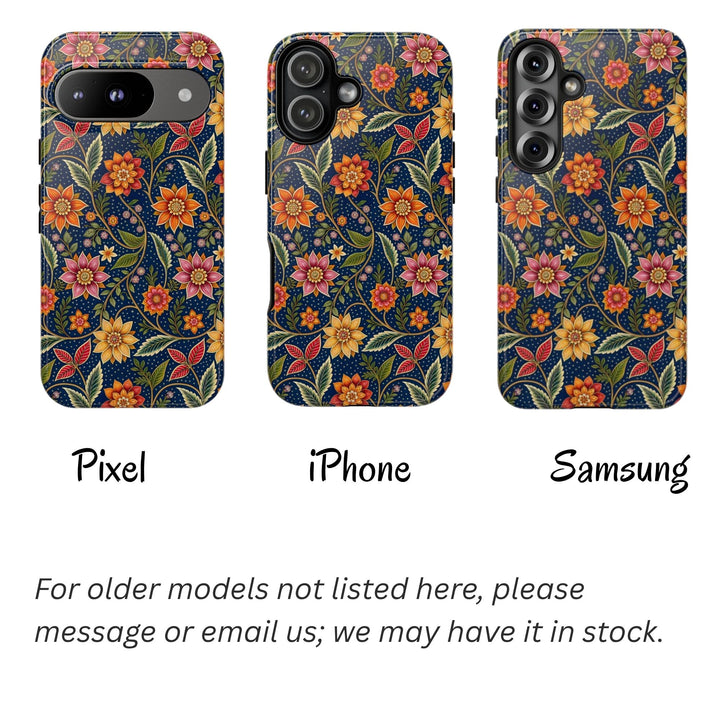 Modern Batik Pattern Tough Phone Cases Personalizable - Flower 7