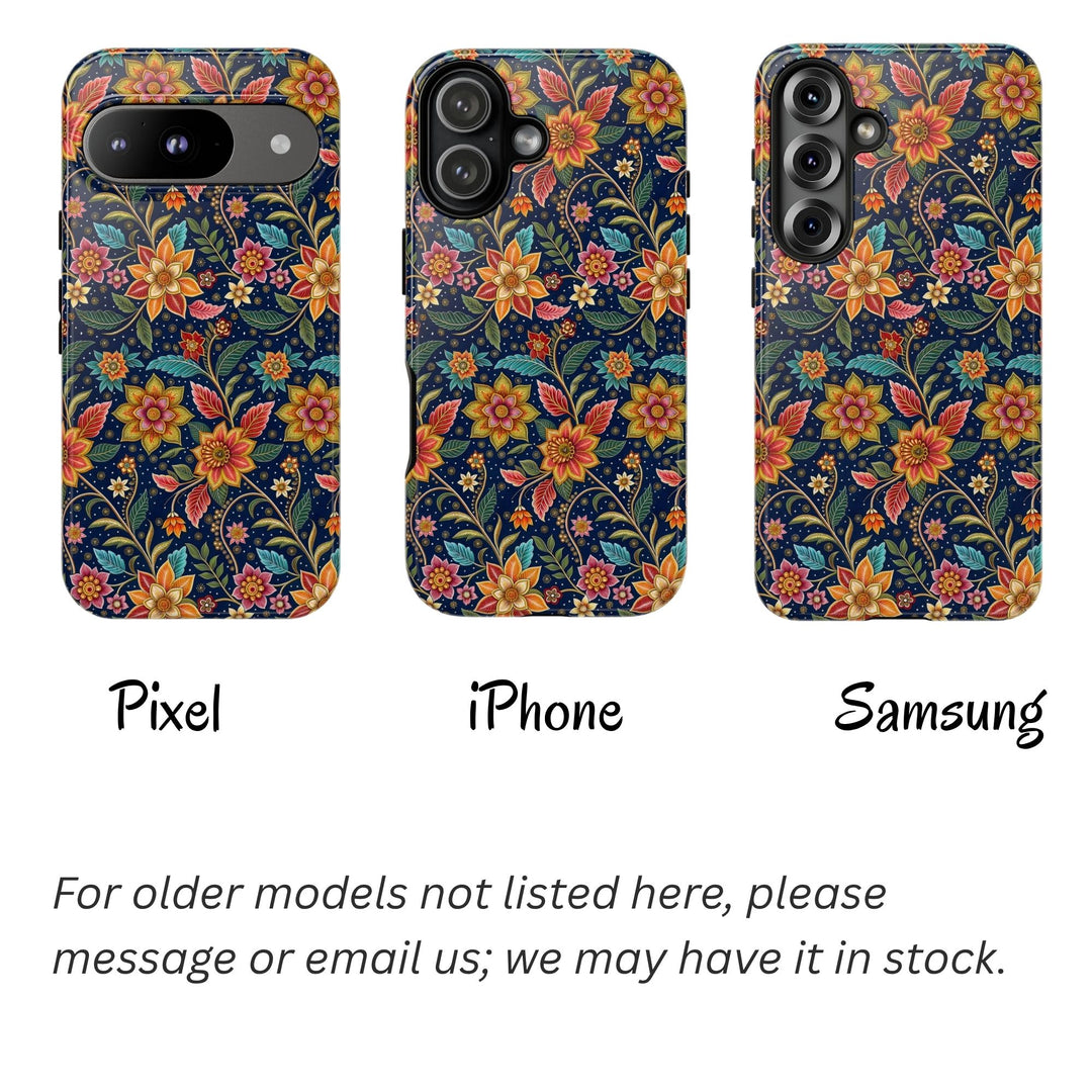 Modern Batik Pattern Tough Phone Cases Personalizable - Flower 10