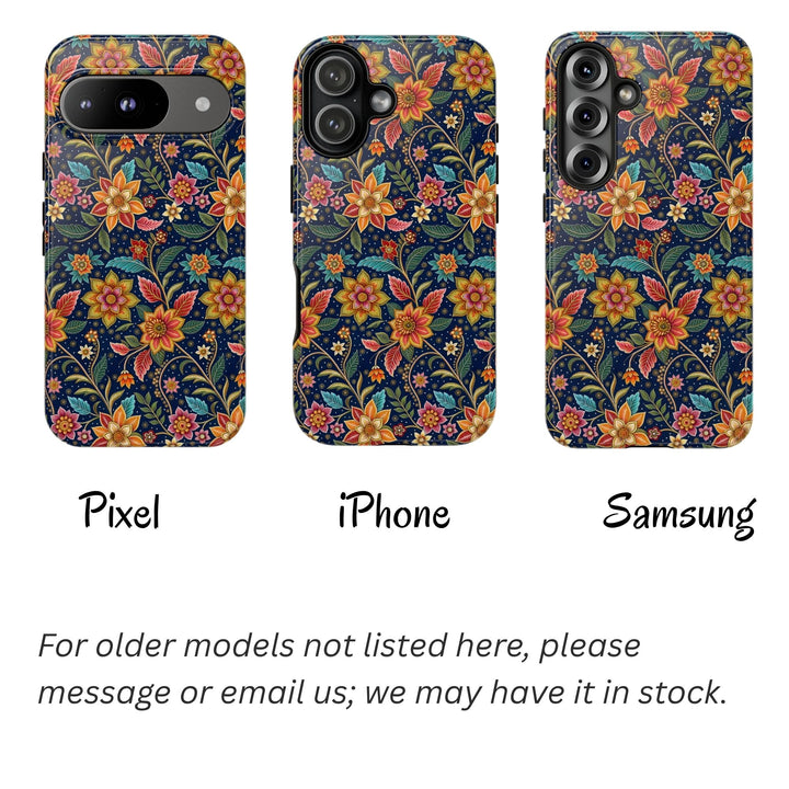 Modern Batik Pattern Tough Phone Cases Personalizable - Flower 10