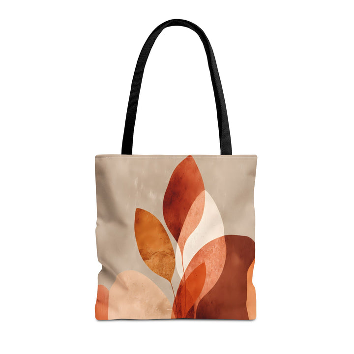 Abstract Print Tote Bag -   Orange Floral