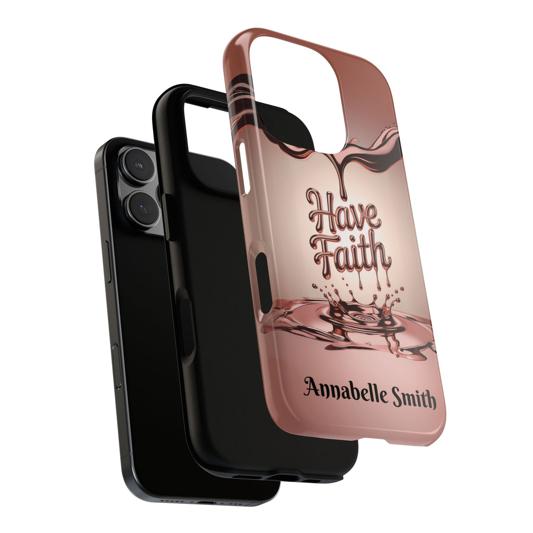 Personalized Rose Gold Faith Inspired Tough Phone Case