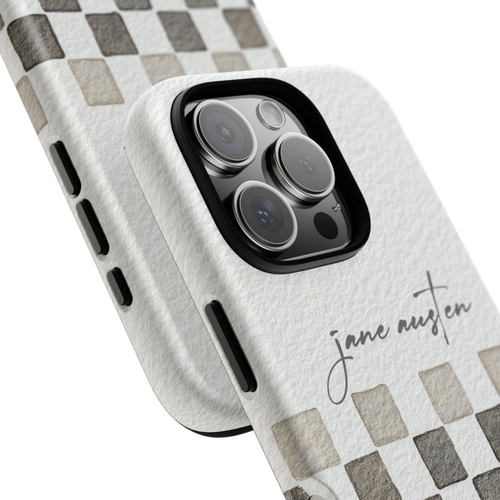 Personalized Tough Cases - Minimalist Grey Checker 2