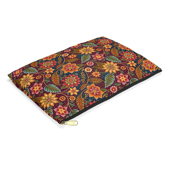 Batik Print Makeup And Accessory Pouch - Batik Flower 14