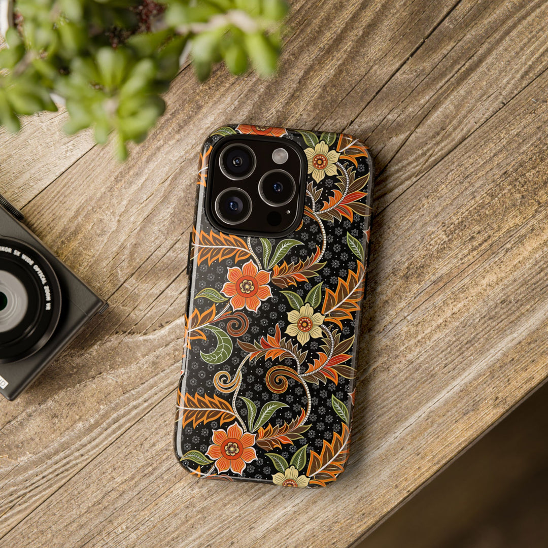 Modern Batik Pattern Tough Phone Cases Personalizable - Aesthetic Floral 1