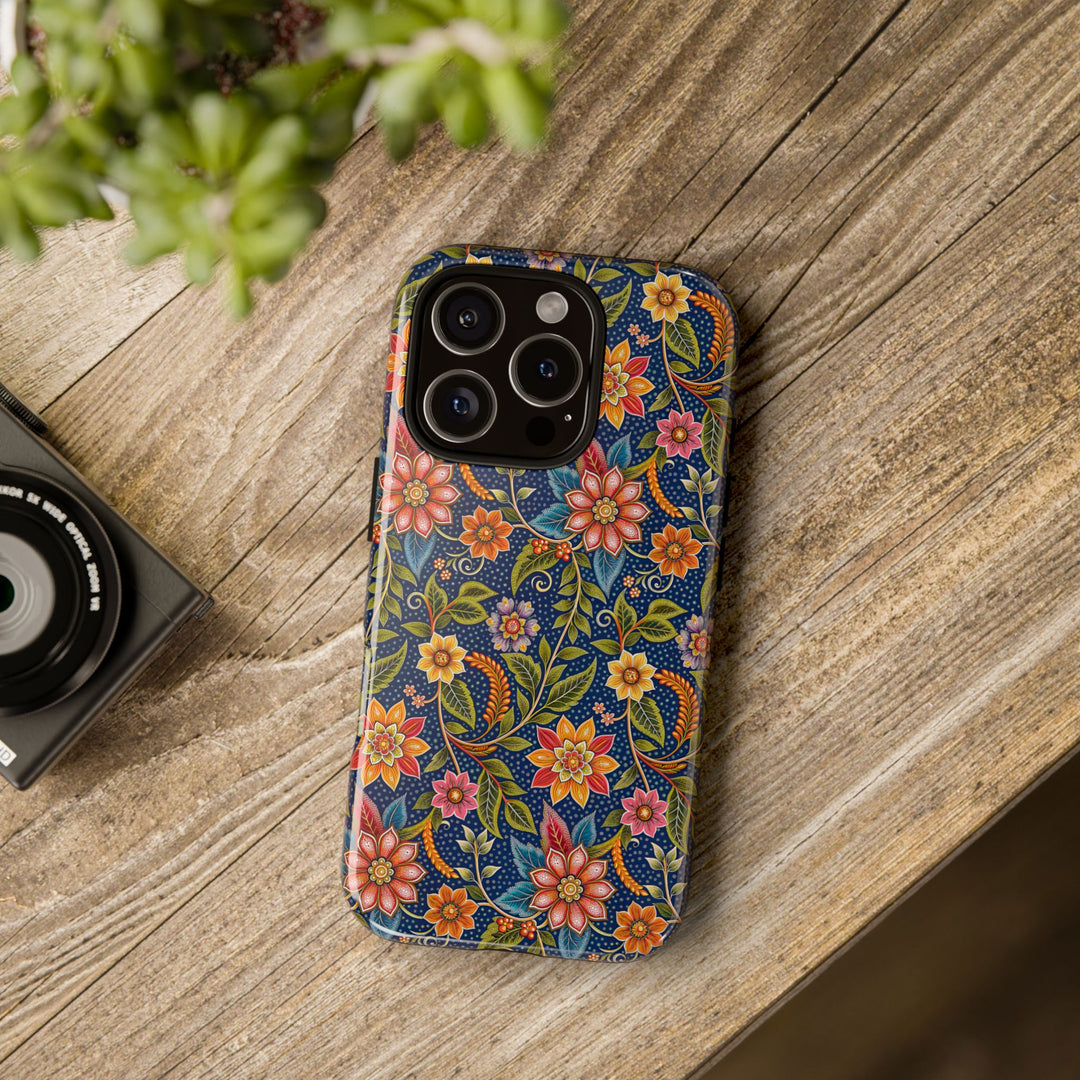Modern Batik Pattern Tough Phone Cases Personalizable - Flower 6