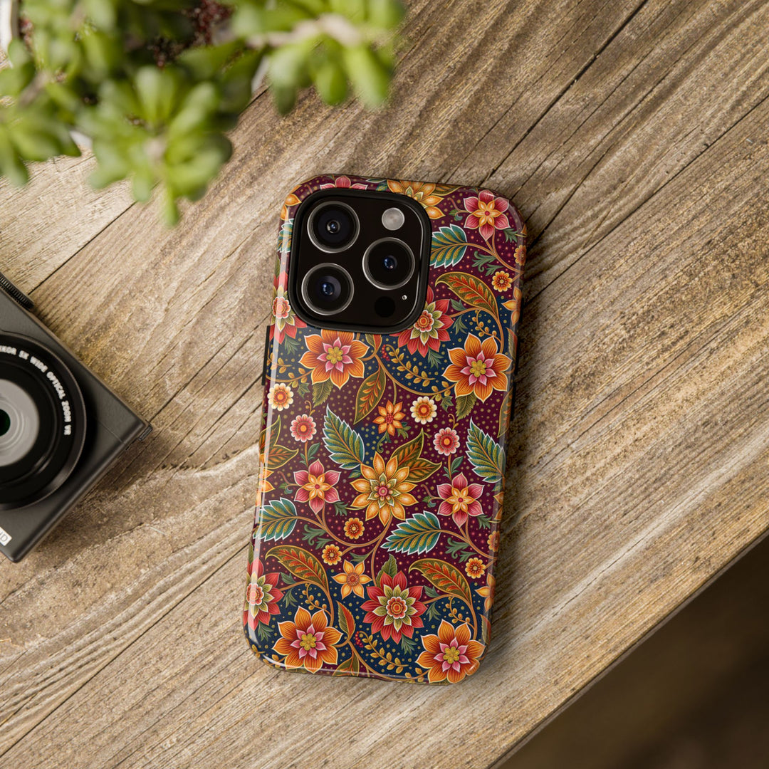 Modern Batik Pattern Tough Phone Cases Personalizable - Flower 14