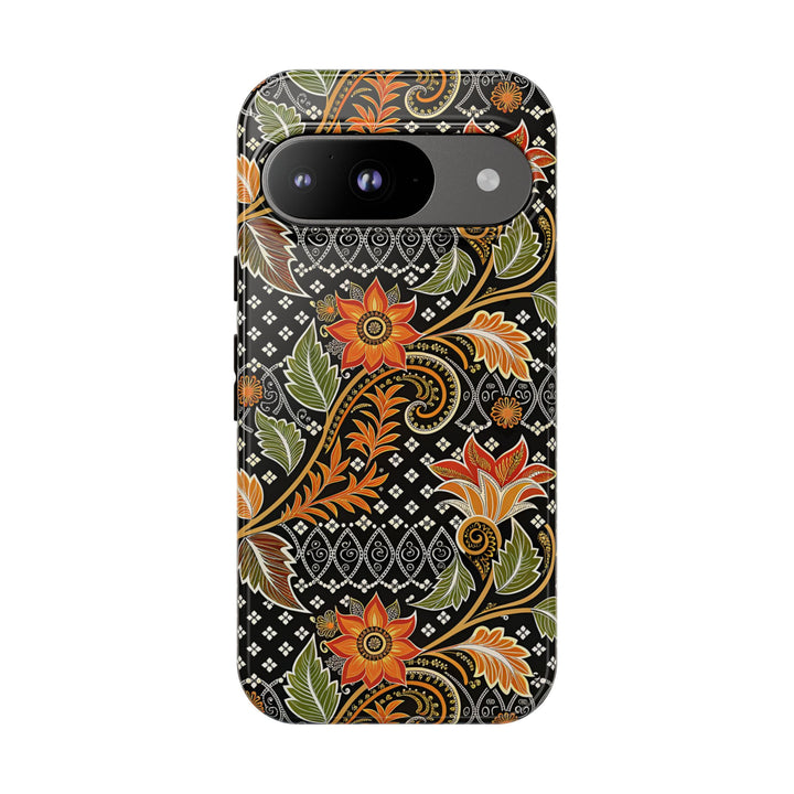 Modern Batik Pattern Tough Phone Cases Personalizable - Aesthetic Floral 3