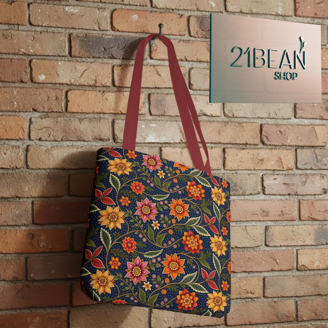 Batik Print Tote Bag -  Batik Flower 7