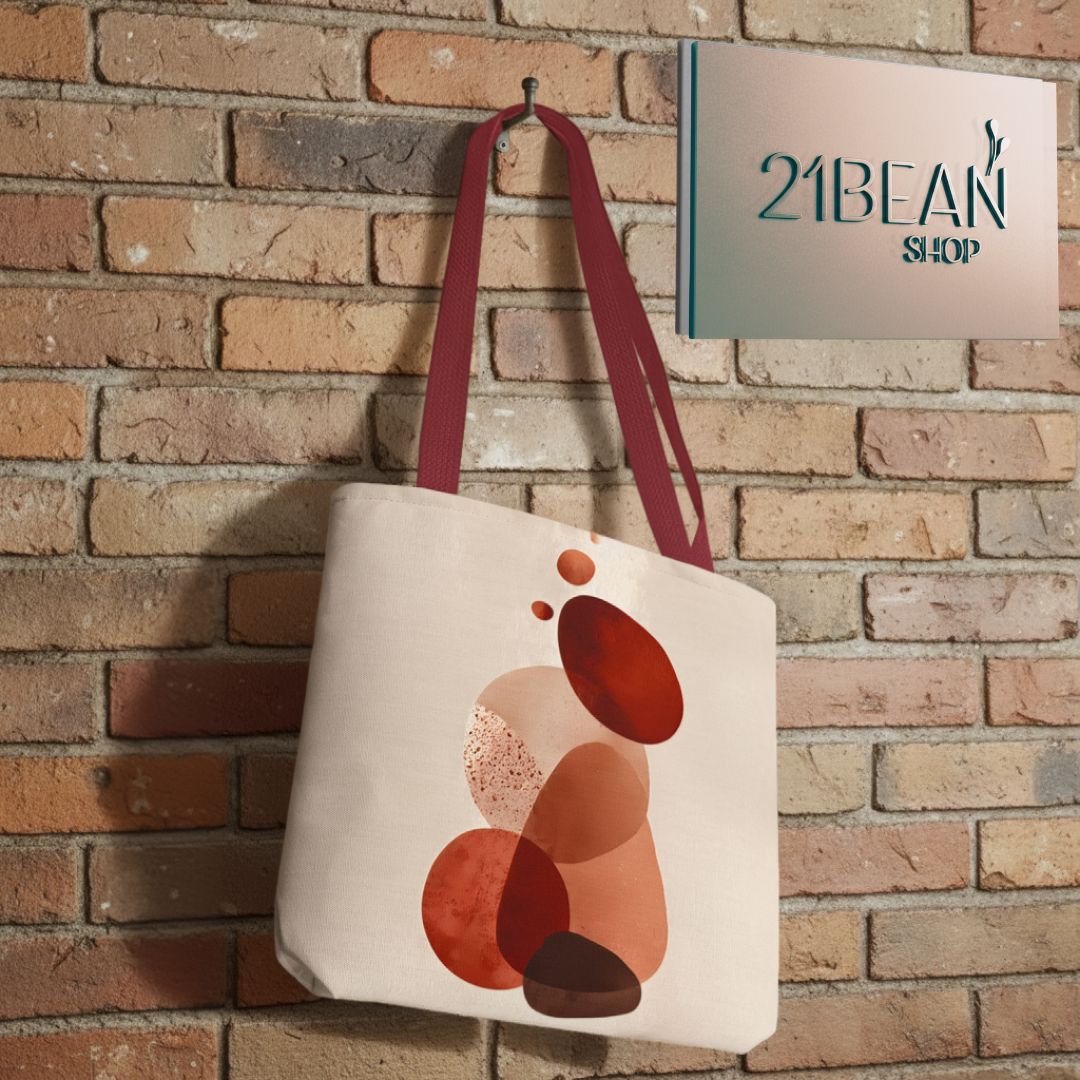Abstract Print Tote Bag -   Warm Tones 2