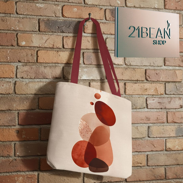 Abstract Print Tote Bag -   Warm Tones 2