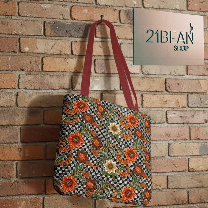 Batik Print Tote Bag -   Aesthetic Floral 4