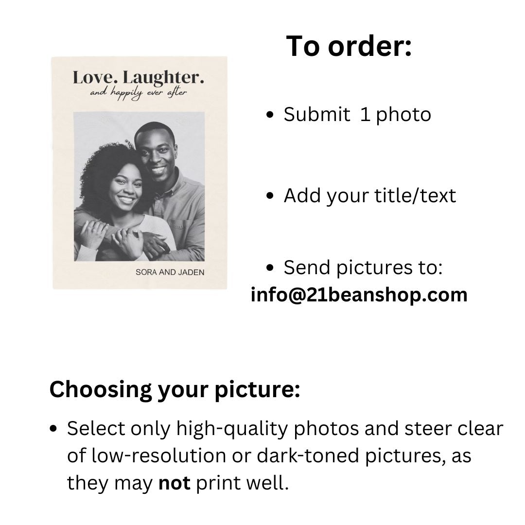 Personalized  Plush Blanket - Love Laughter