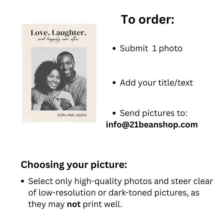 Personalized  Plush Blanket - Love Laughter