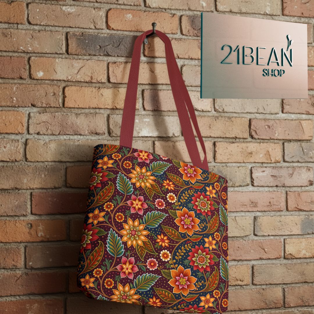 Batik Print Tote Bag -  Batik Flower 14