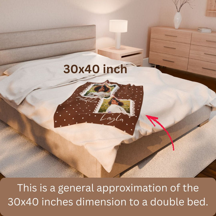 Personalized  Plush Blanket - Girly Double Frames