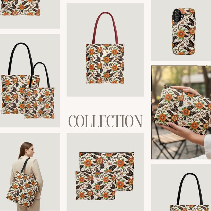 Batik Print Makeup And Accessory Pouch -  Aesthetic Floral 2