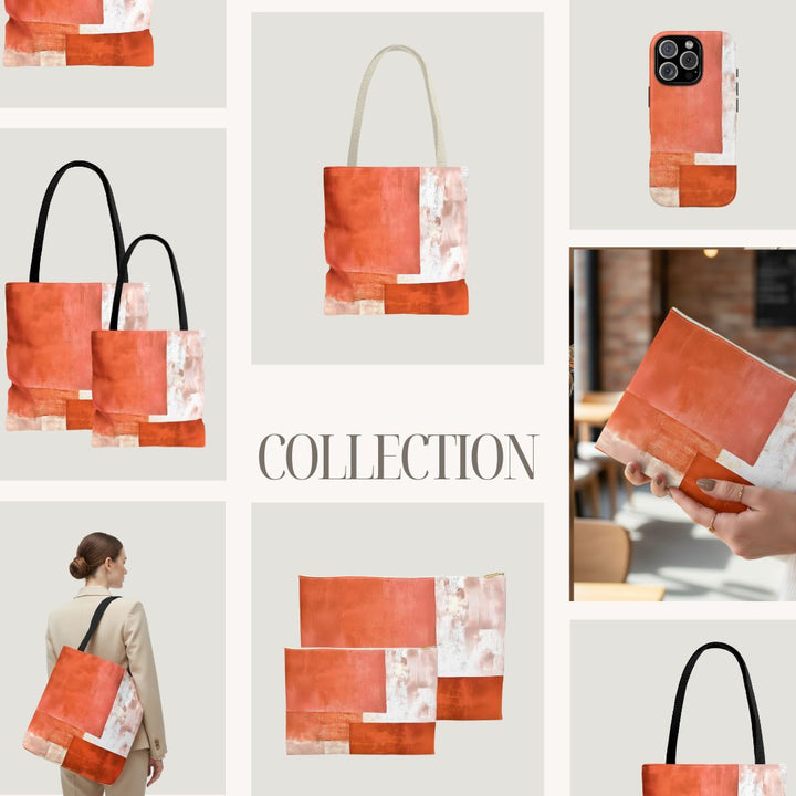 Abstract Print Makeup And Accessory Pouch -  Abstract Orange