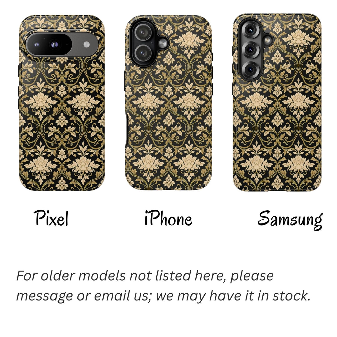 Traditional Batik Pattern Tough Phone Cases Personalizable - Neutral Grid