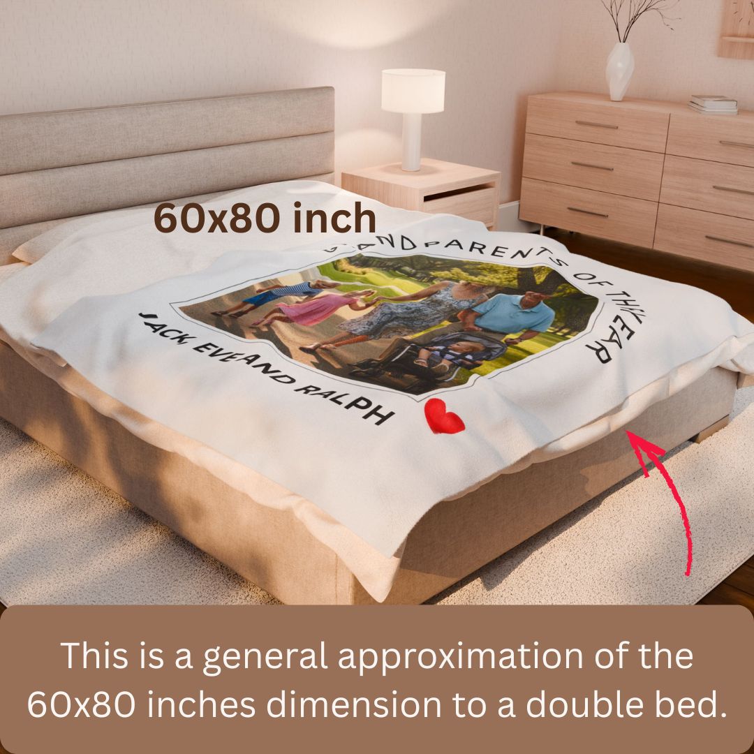 Personalized  Plush Blanket - Grandparents Of The Year