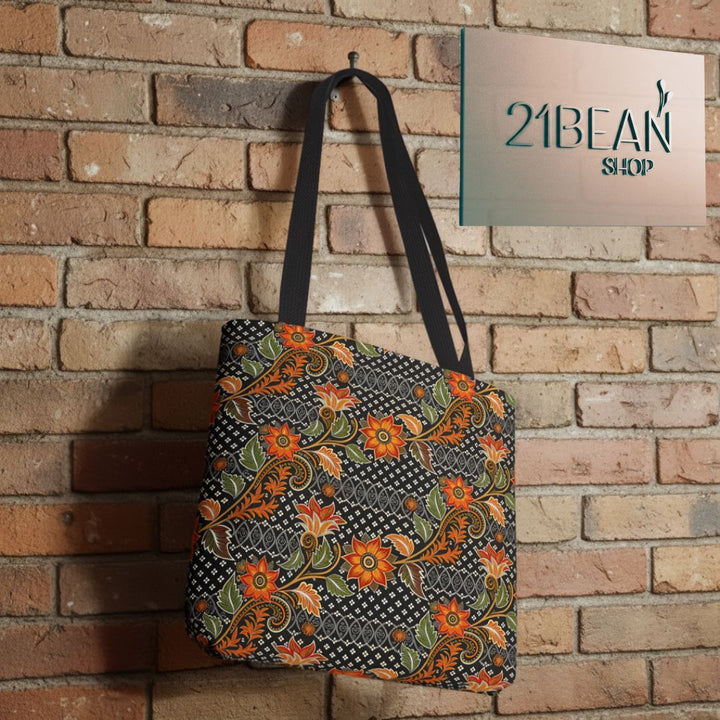 Batik Print Tote Bag -   Aesthetic Floral 3