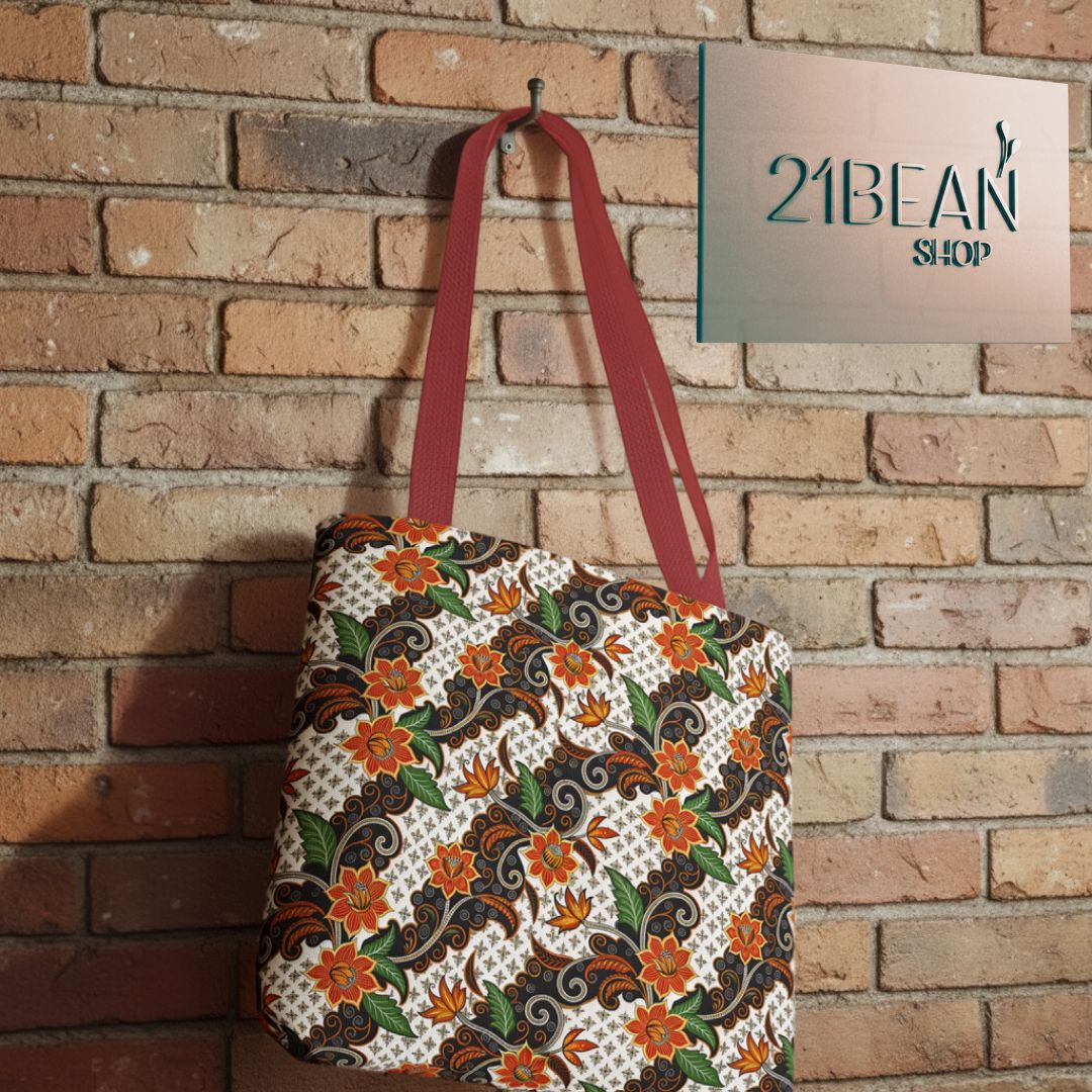 Batik Print Tote Bag -  Batik Flower 2