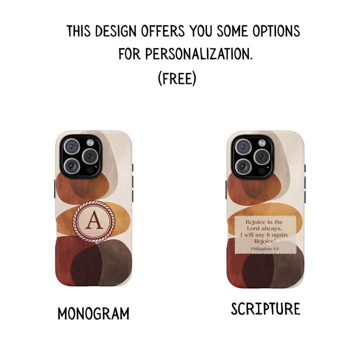 Tough Phone Case Personalized - Warm Tones Abstract 1